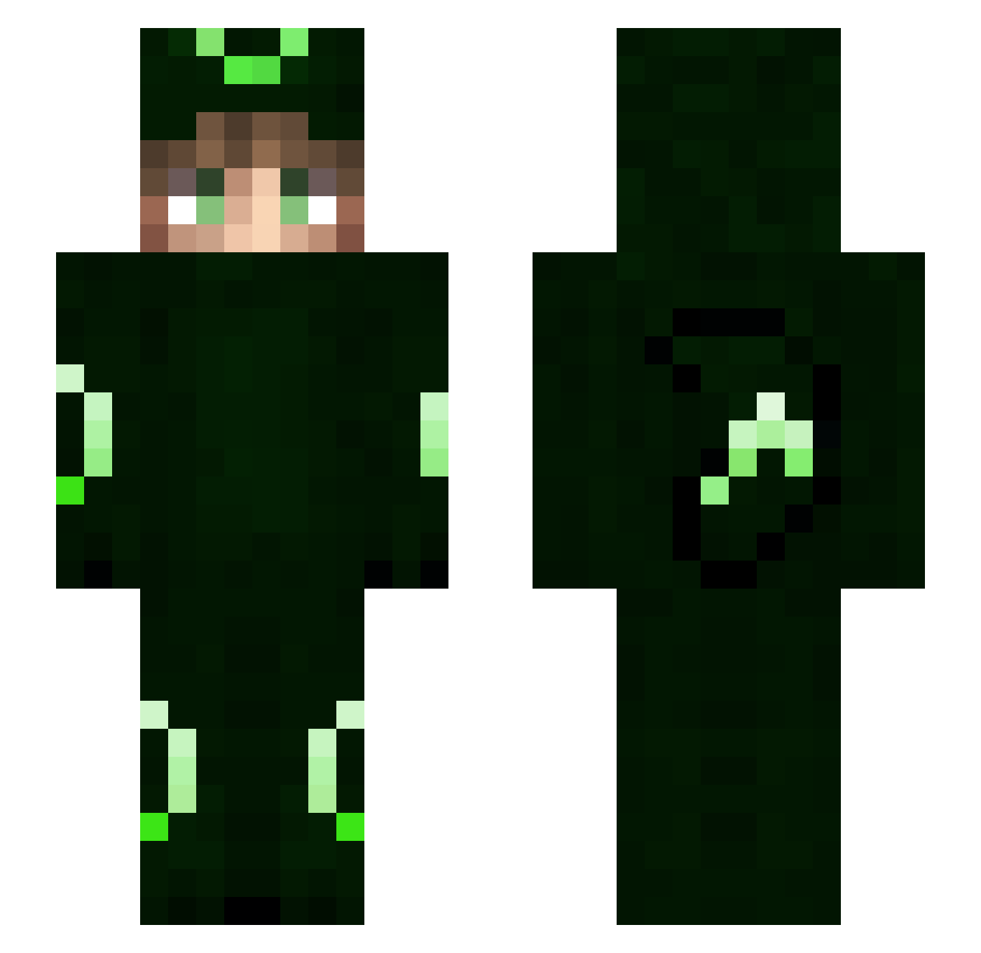 xervli Minecraft skin, front and back view