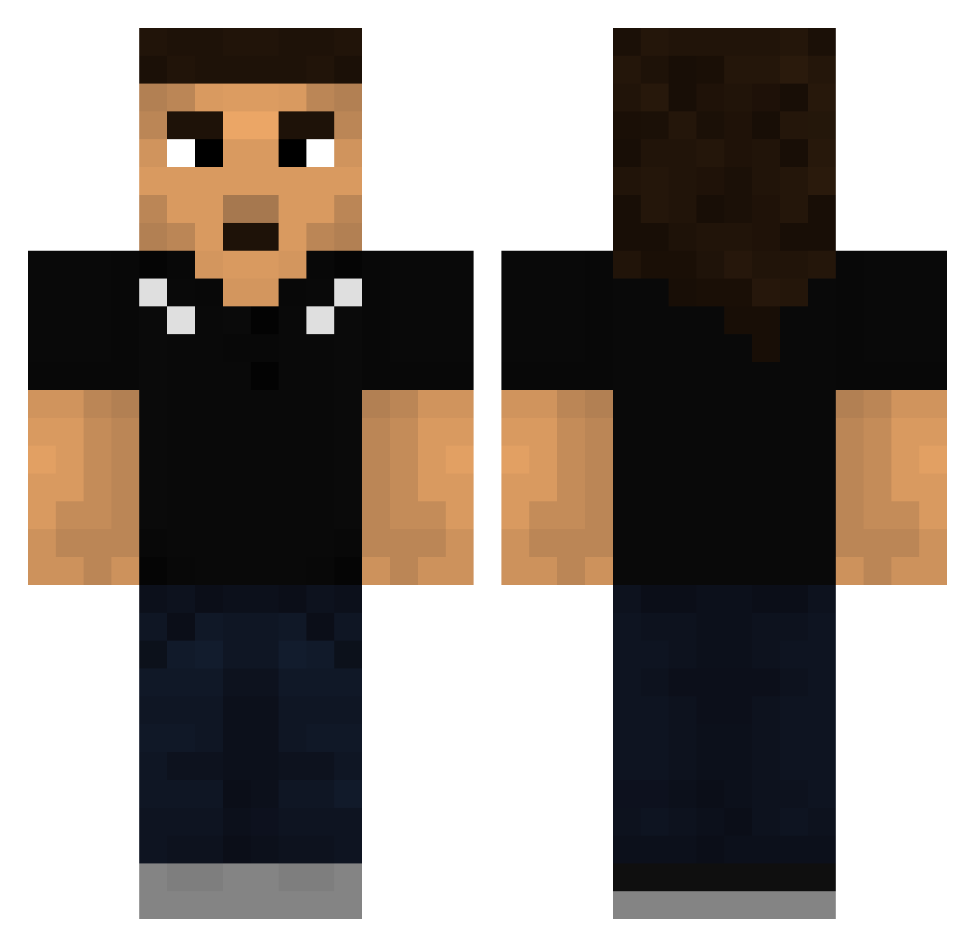 Jangly Minecraft skin, front and back view
