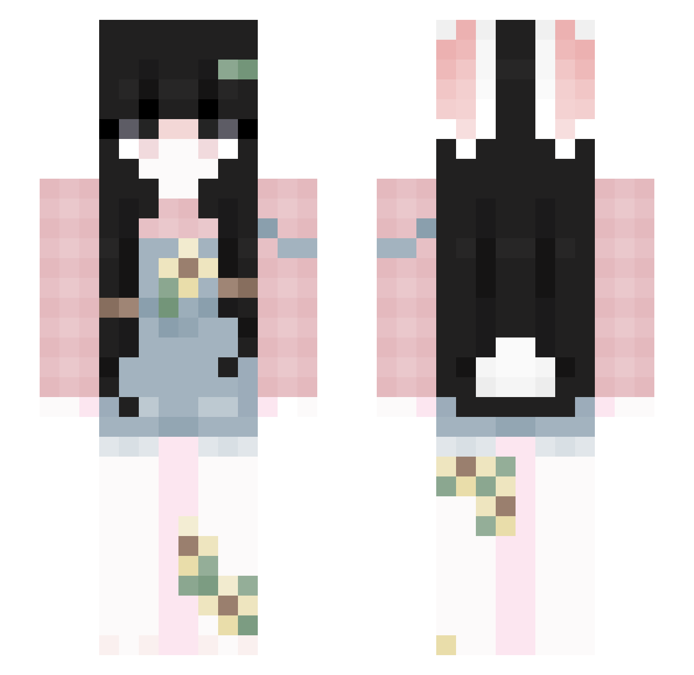 KrystalKat76 Minecraft skin, front and back view