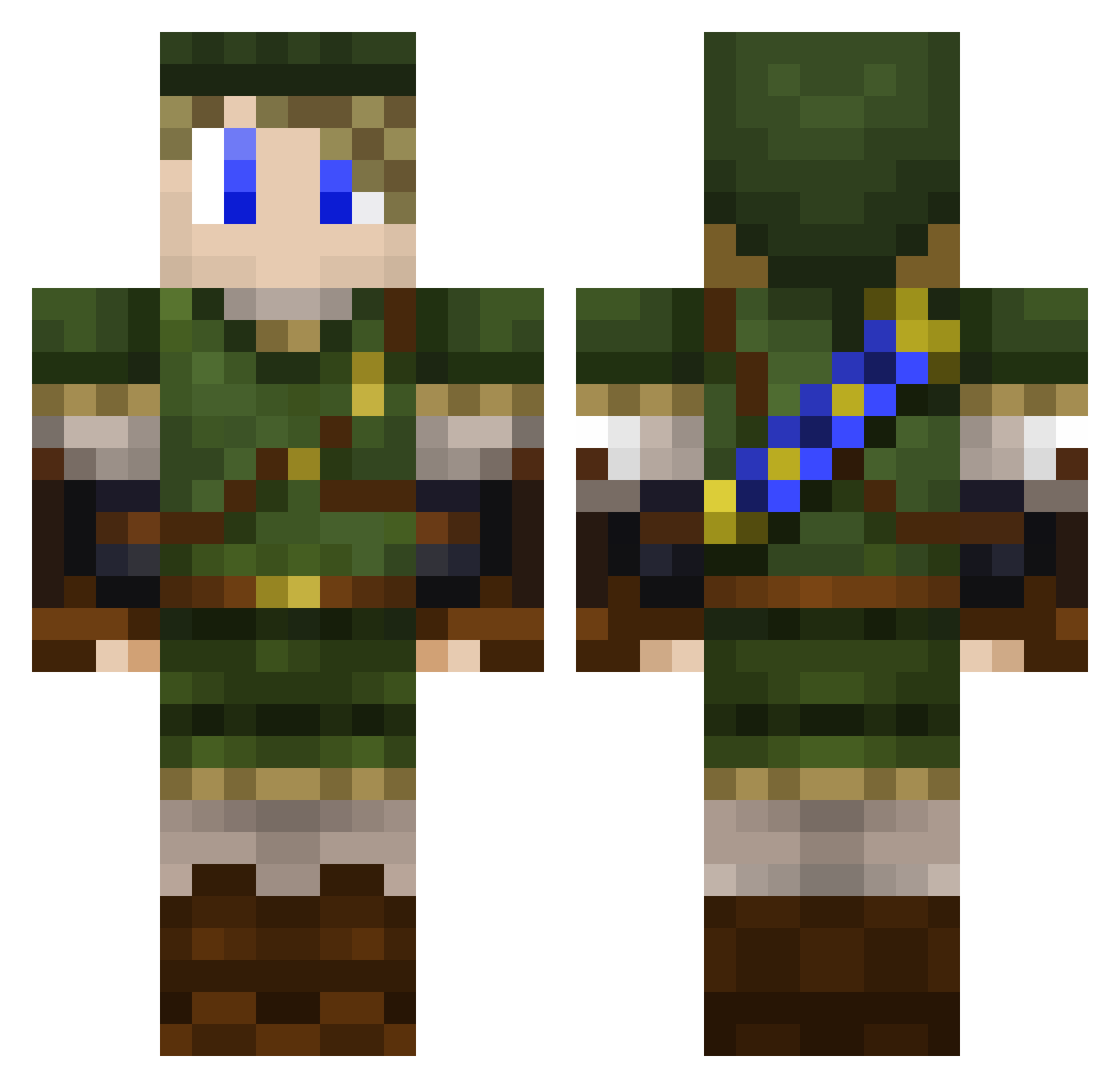 Umm Minecraft skin, front and back view