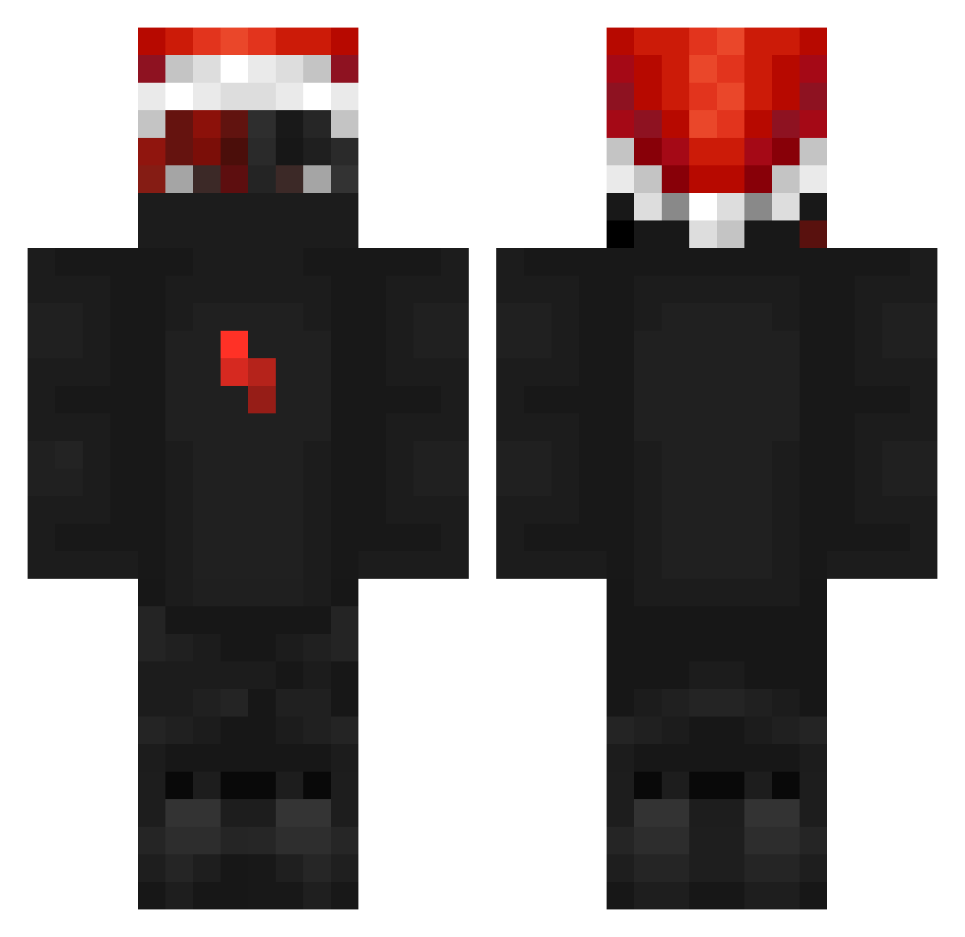 xStory Minecraft skin, front and back view