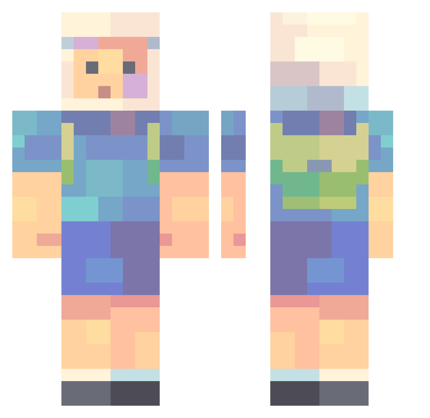 MaglityCastrekz Minecraft skin, front and back view