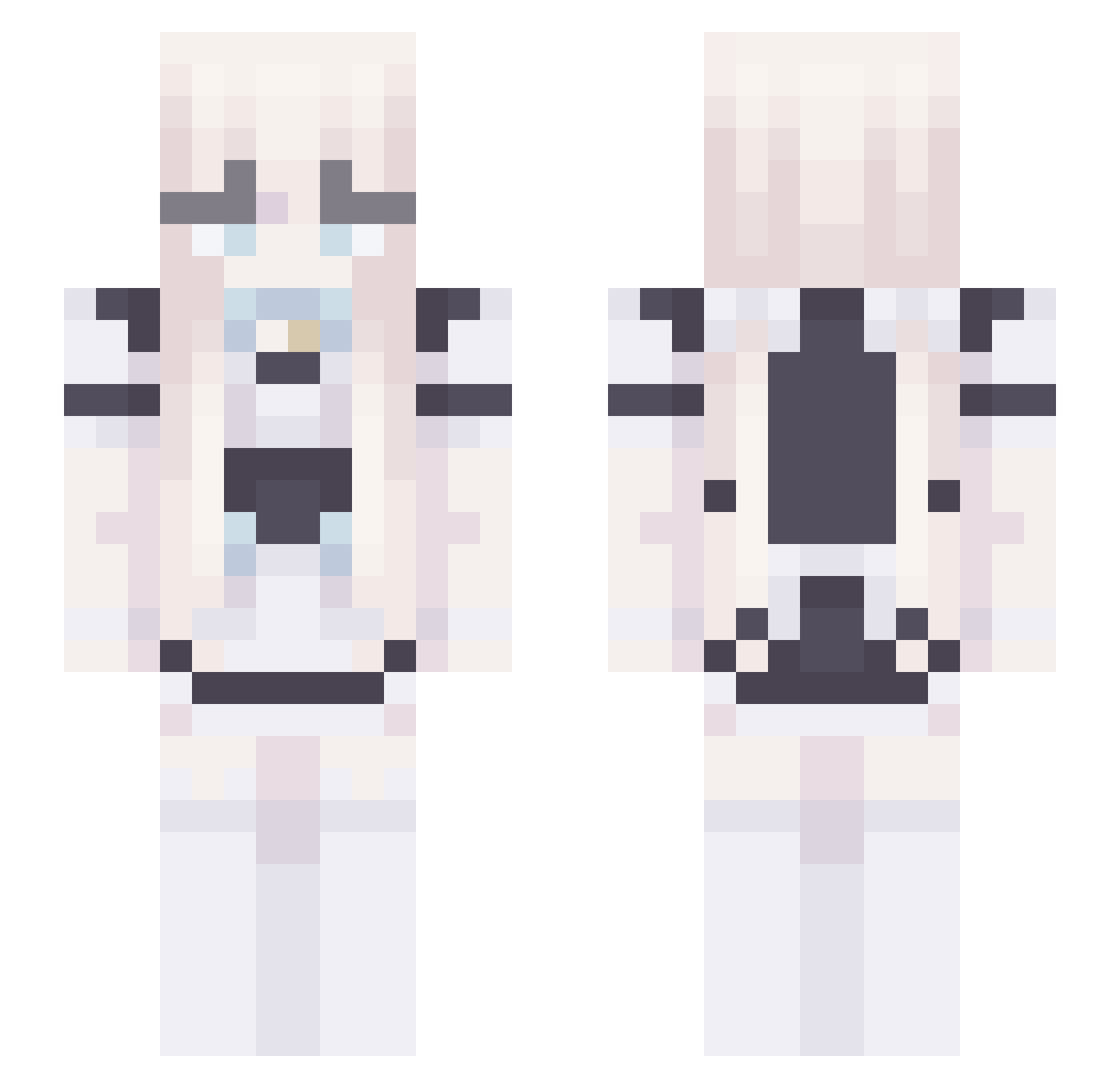 Xrrc Minecraft skin, front and back view