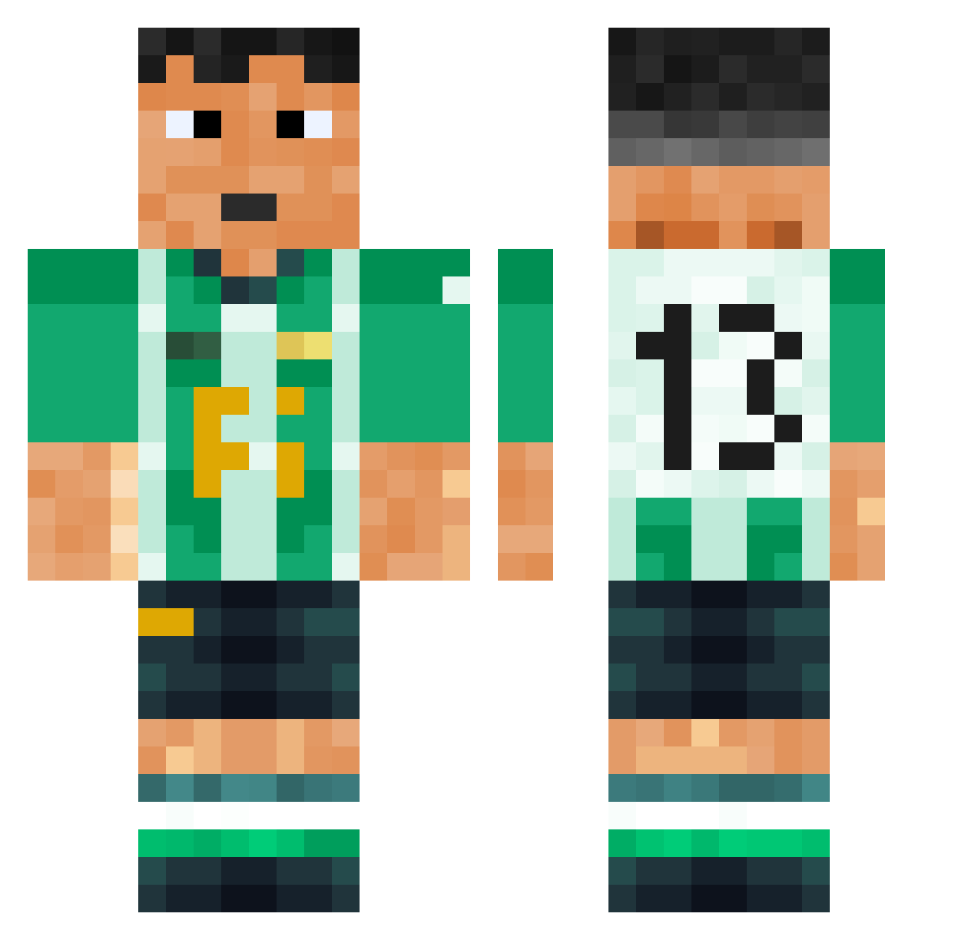 iGuti Minecraft skin, front and back view