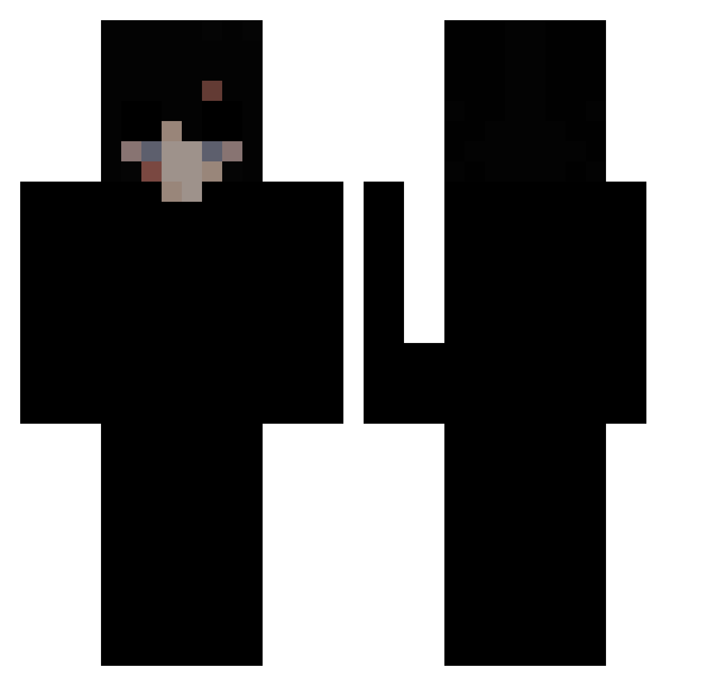 metxl Minecraft skin, front and back view