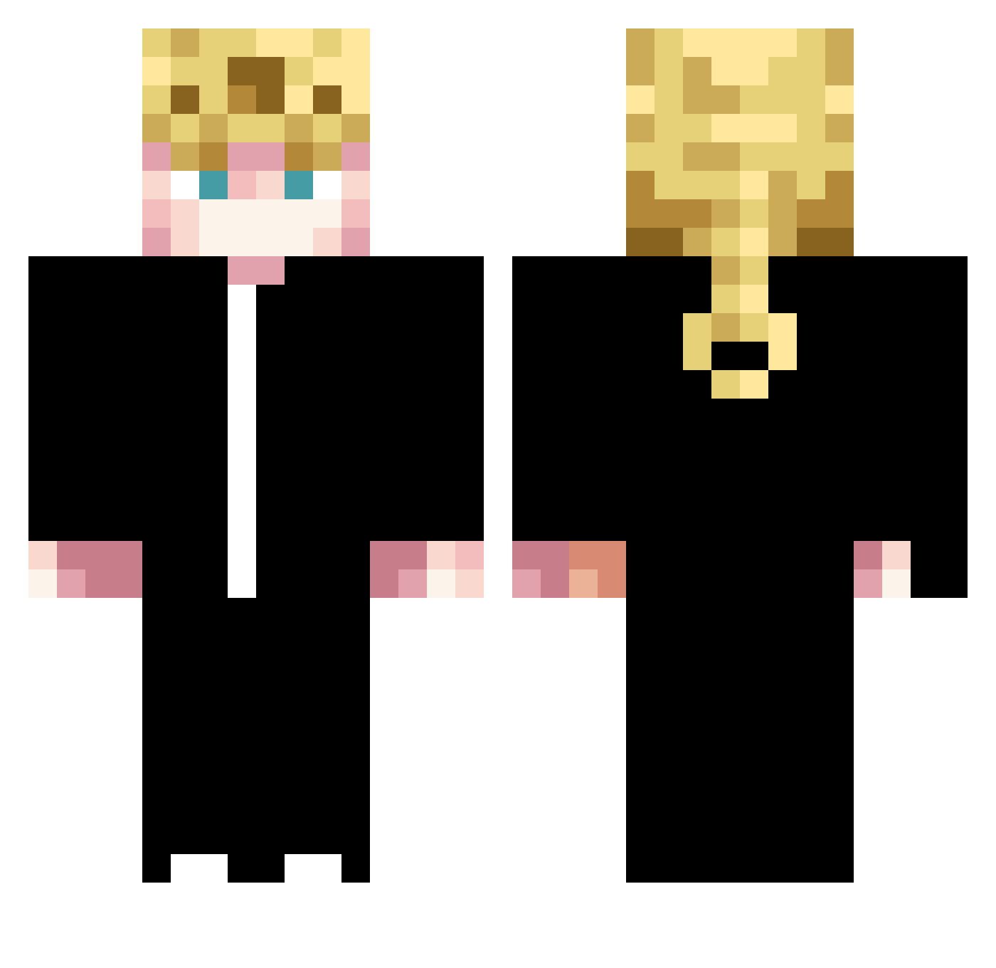 ibop Minecraft skin, front and back view
