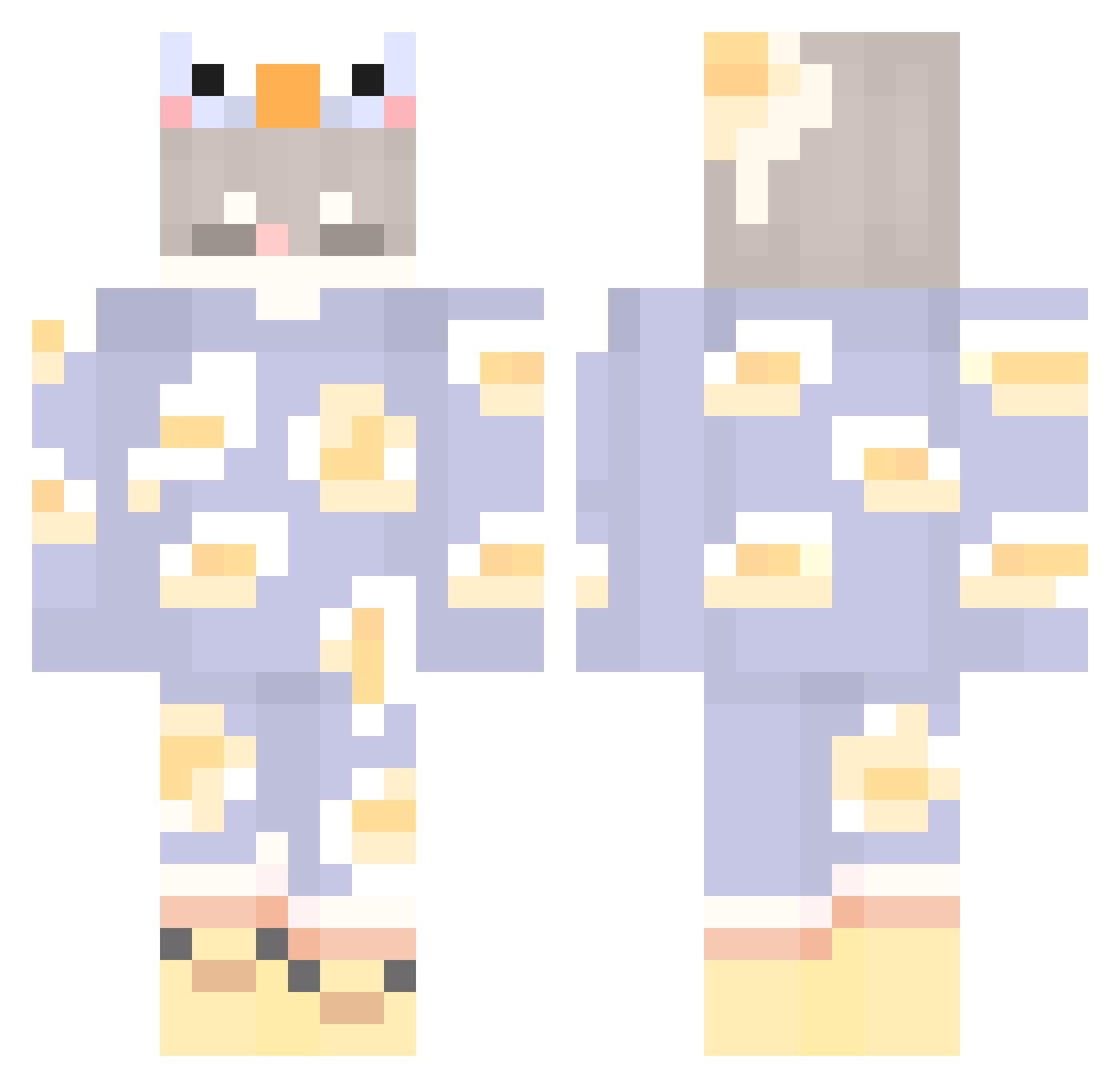 Blackrose_0 Minecraft skin, front and back view