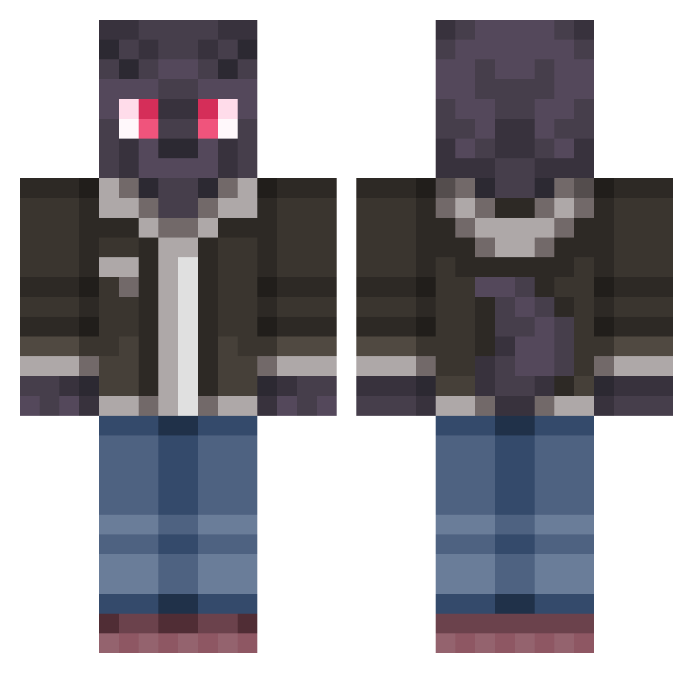 MOVIL887 Minecraft skin, front and back view