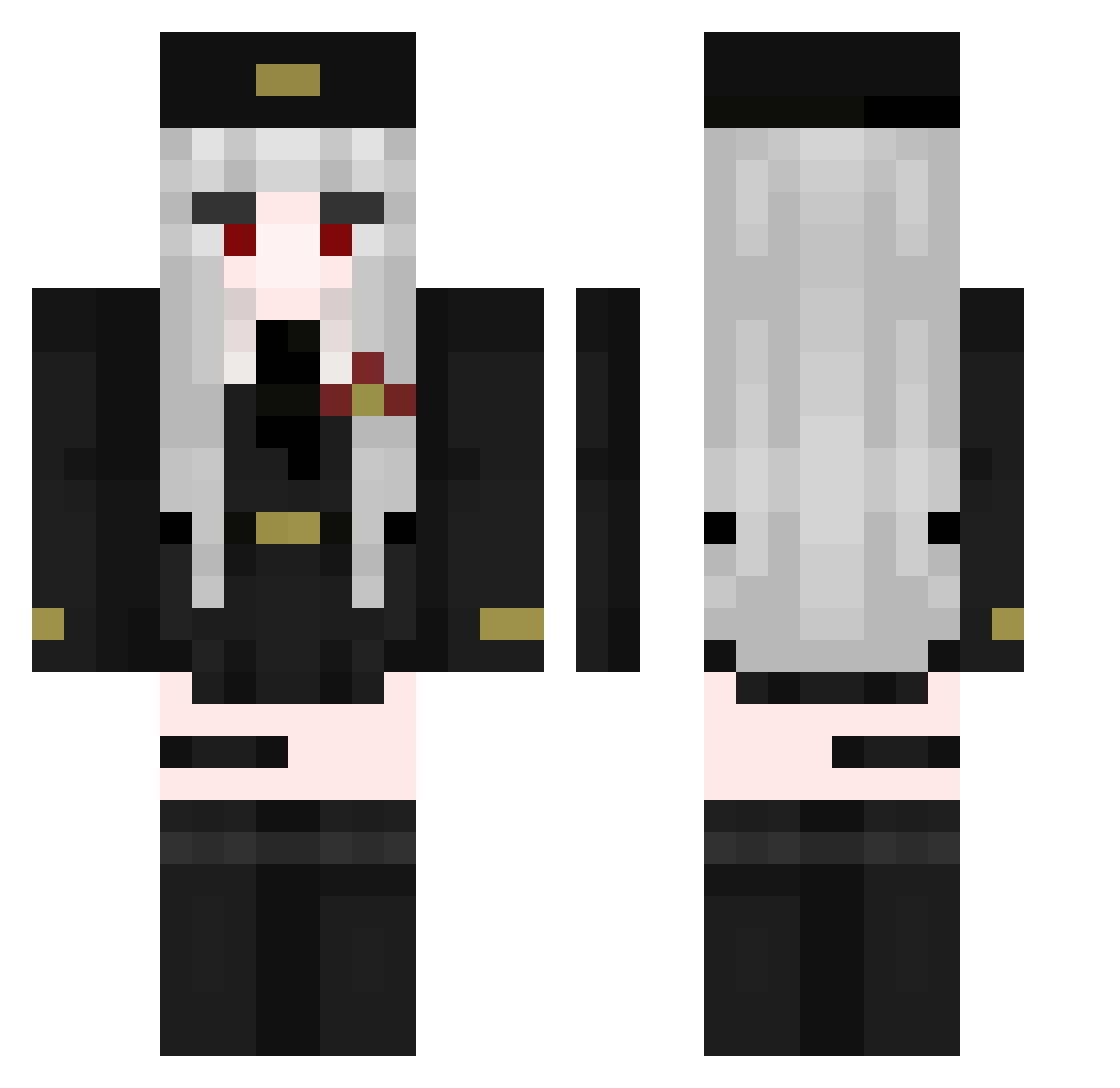 zwhyOwO Minecraft skin, front and back view