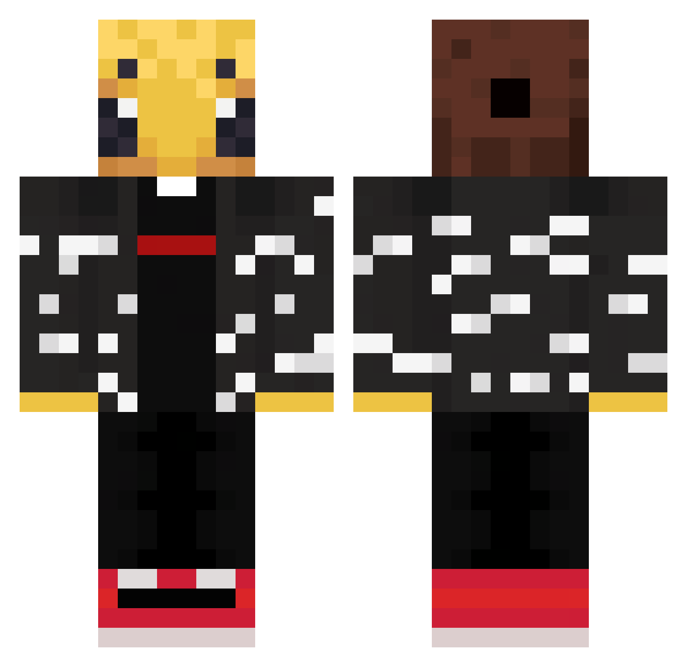 ToxicKarbon Minecraft skin, front and back view