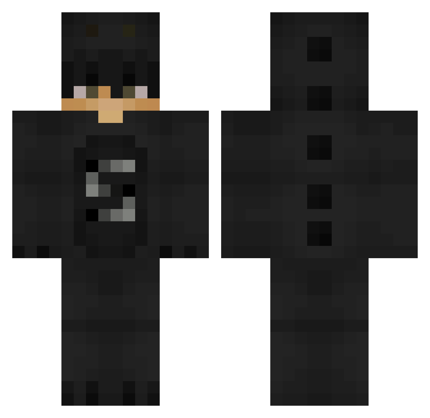 xCqucky Minecraft skin, front and back view