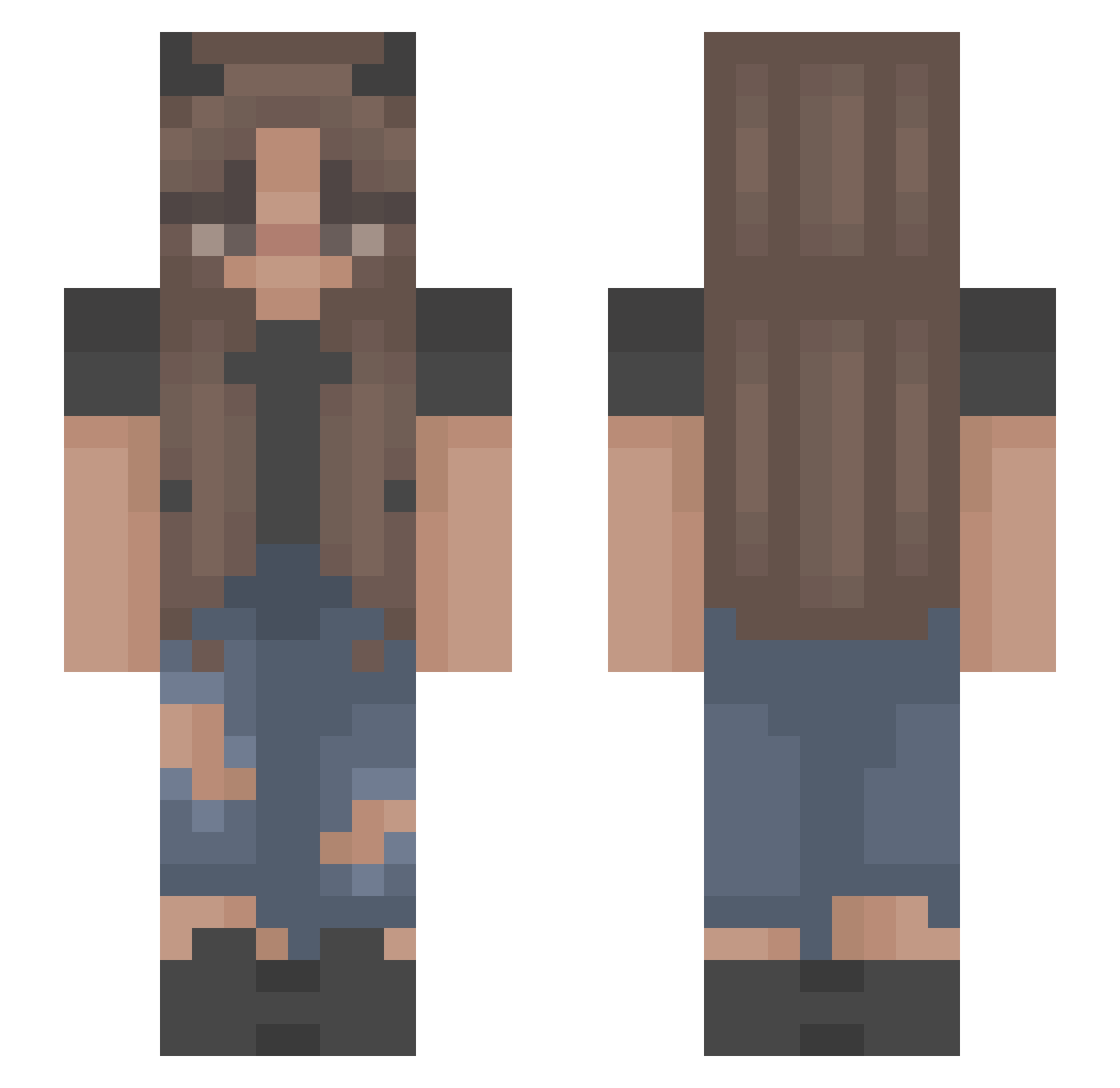 thaliabree Minecraft skin, front and back view
