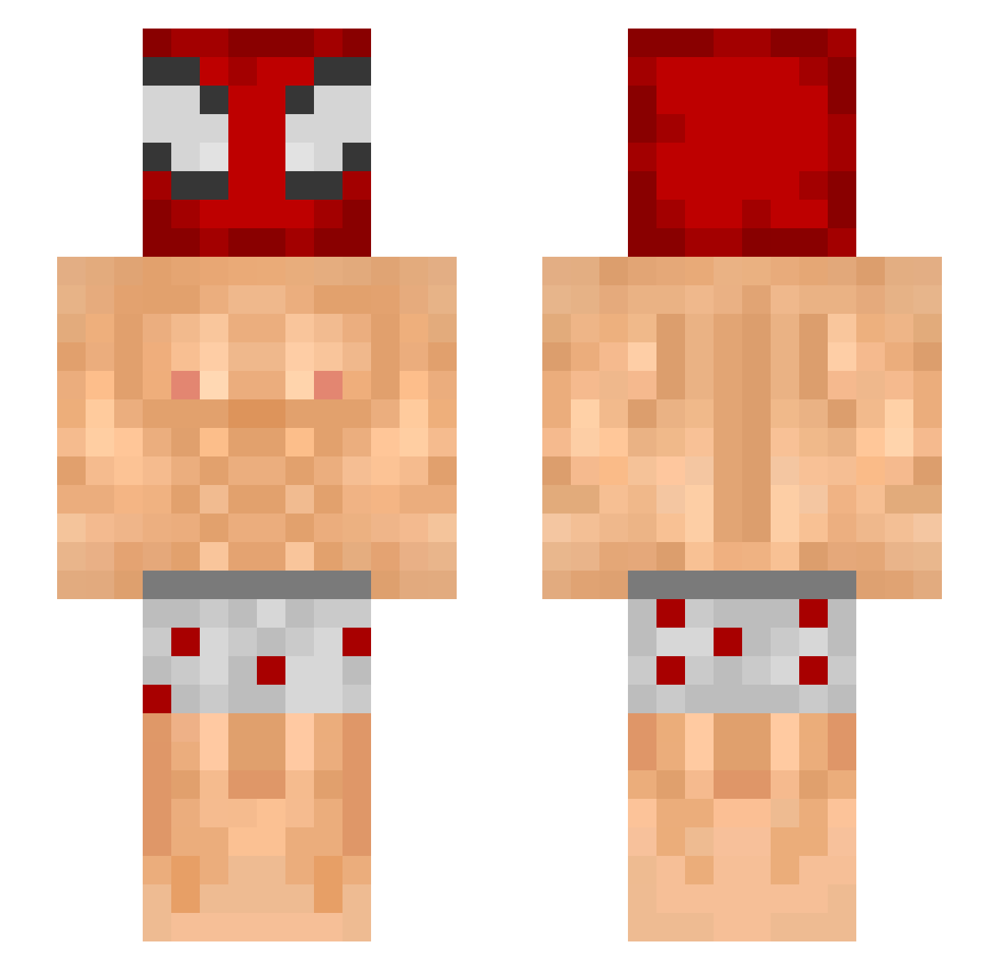 MrCasoeh Minecraft skin, front and back view