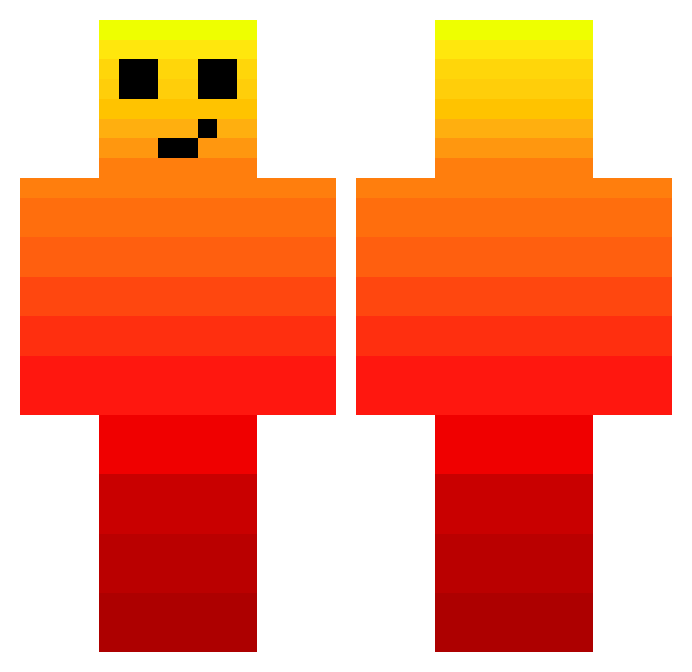 Xtriii Minecraft skin, front and back view