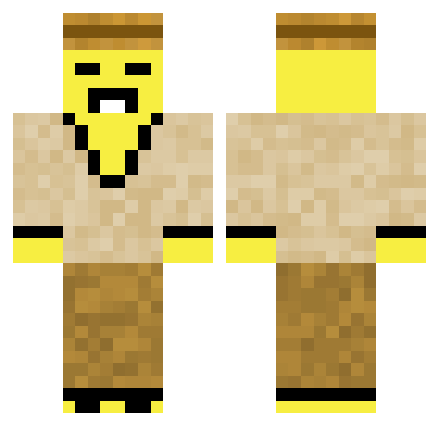 gumun Minecraft skin, front and back view