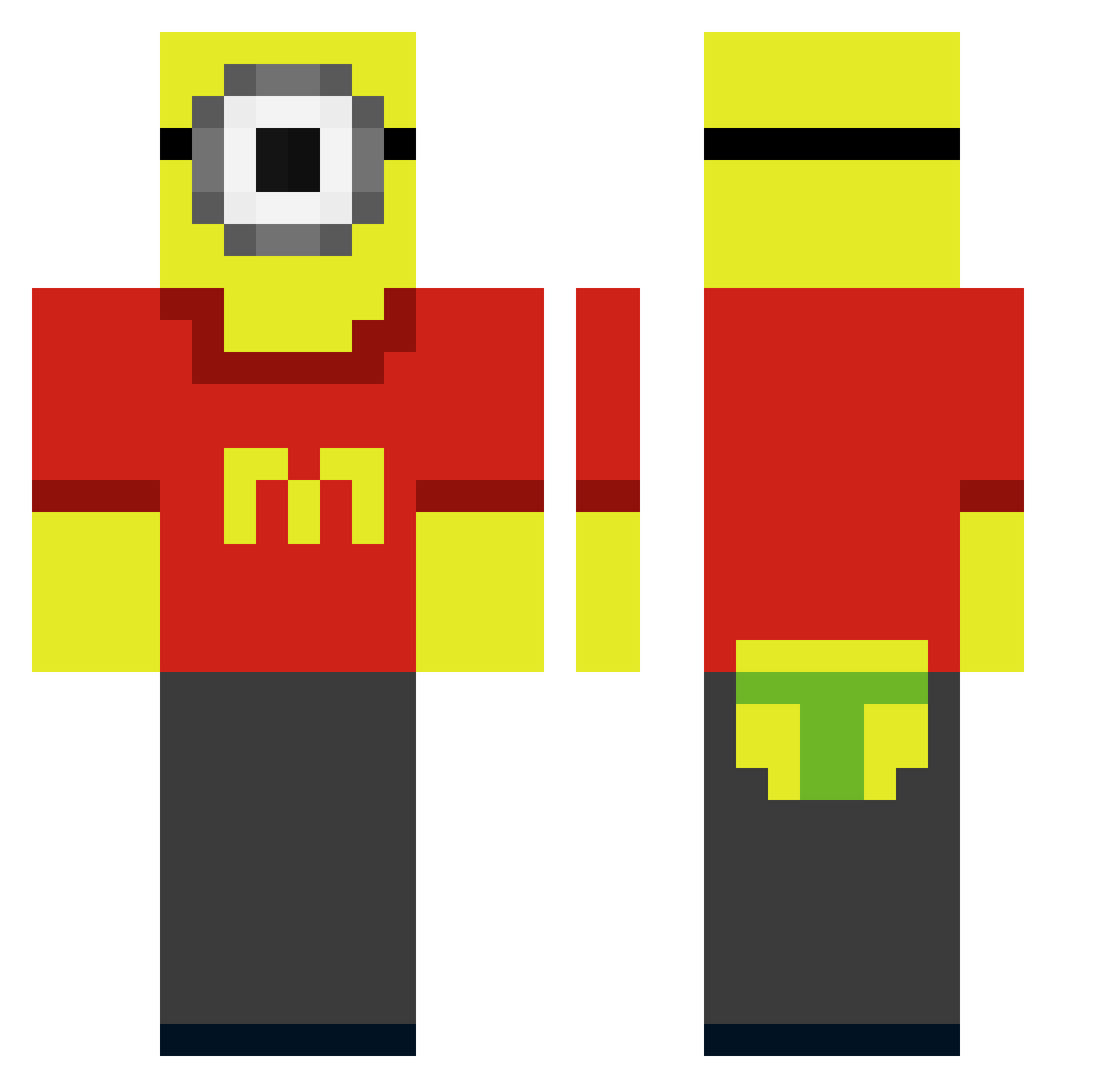 Xaafjuhh Minecraft skin, front and back view