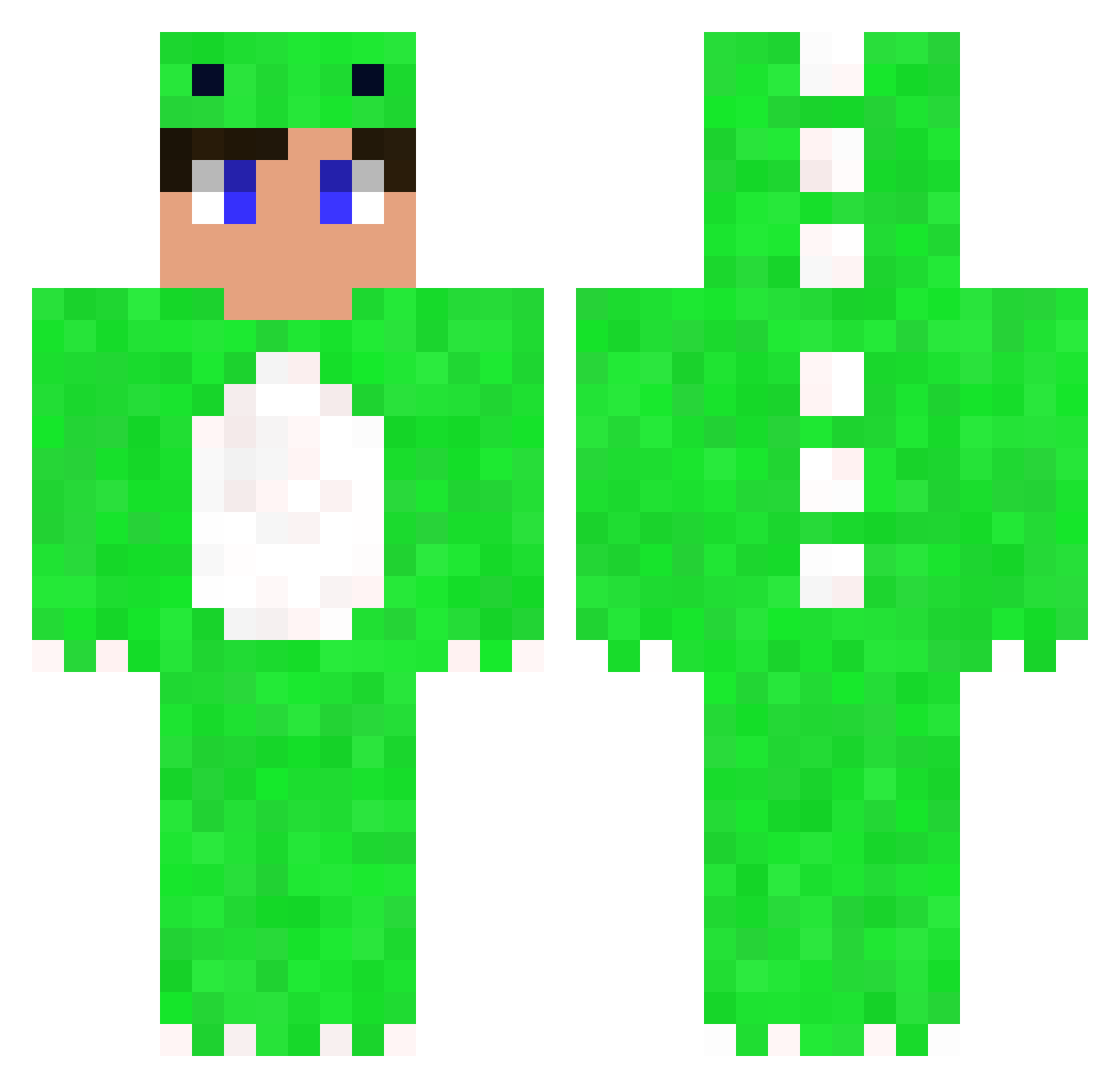 RoweTr Minecraft skin, front and back view