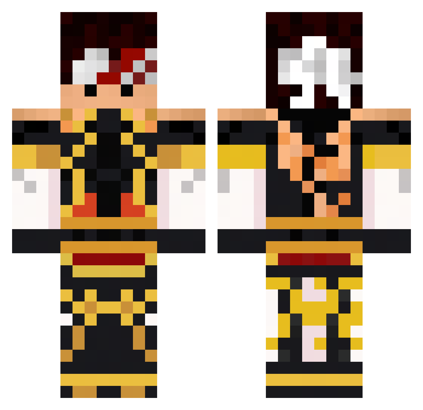 Luizbrca Minecraft skin, front and back view