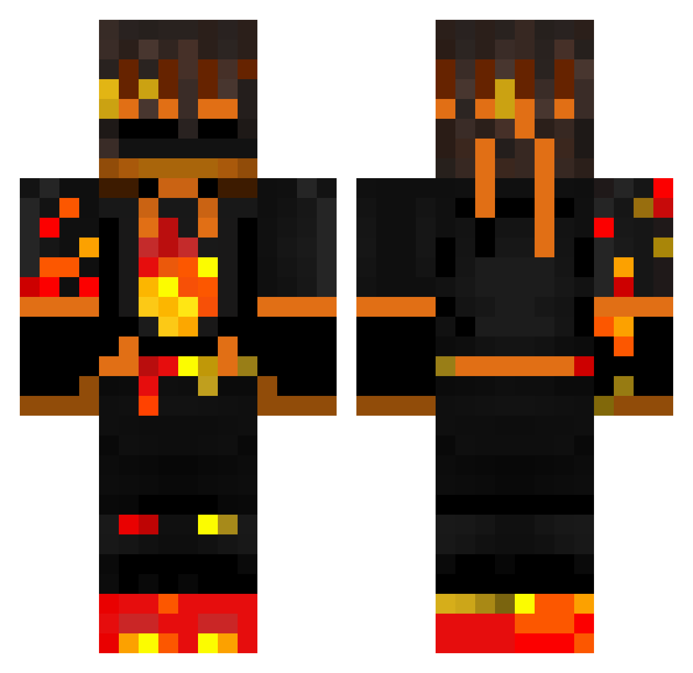 Karps7 Minecraft skin, front and back view