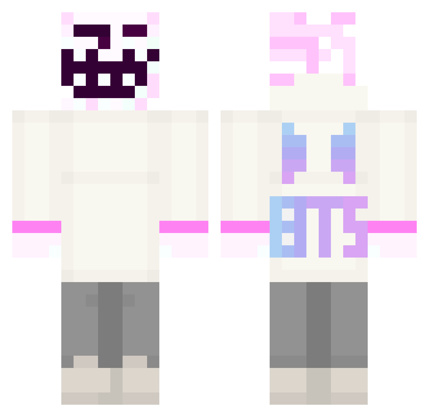 Forgivingly Minecraft skin, front and back view