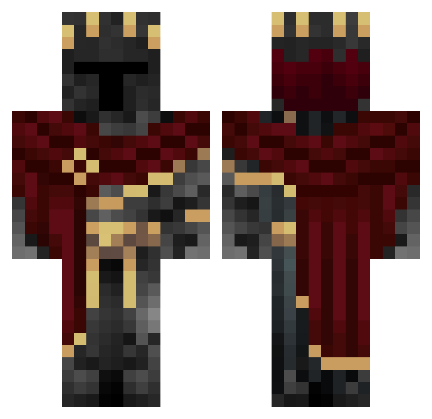 Maxsuth22 Minecraft skin, front and back view
