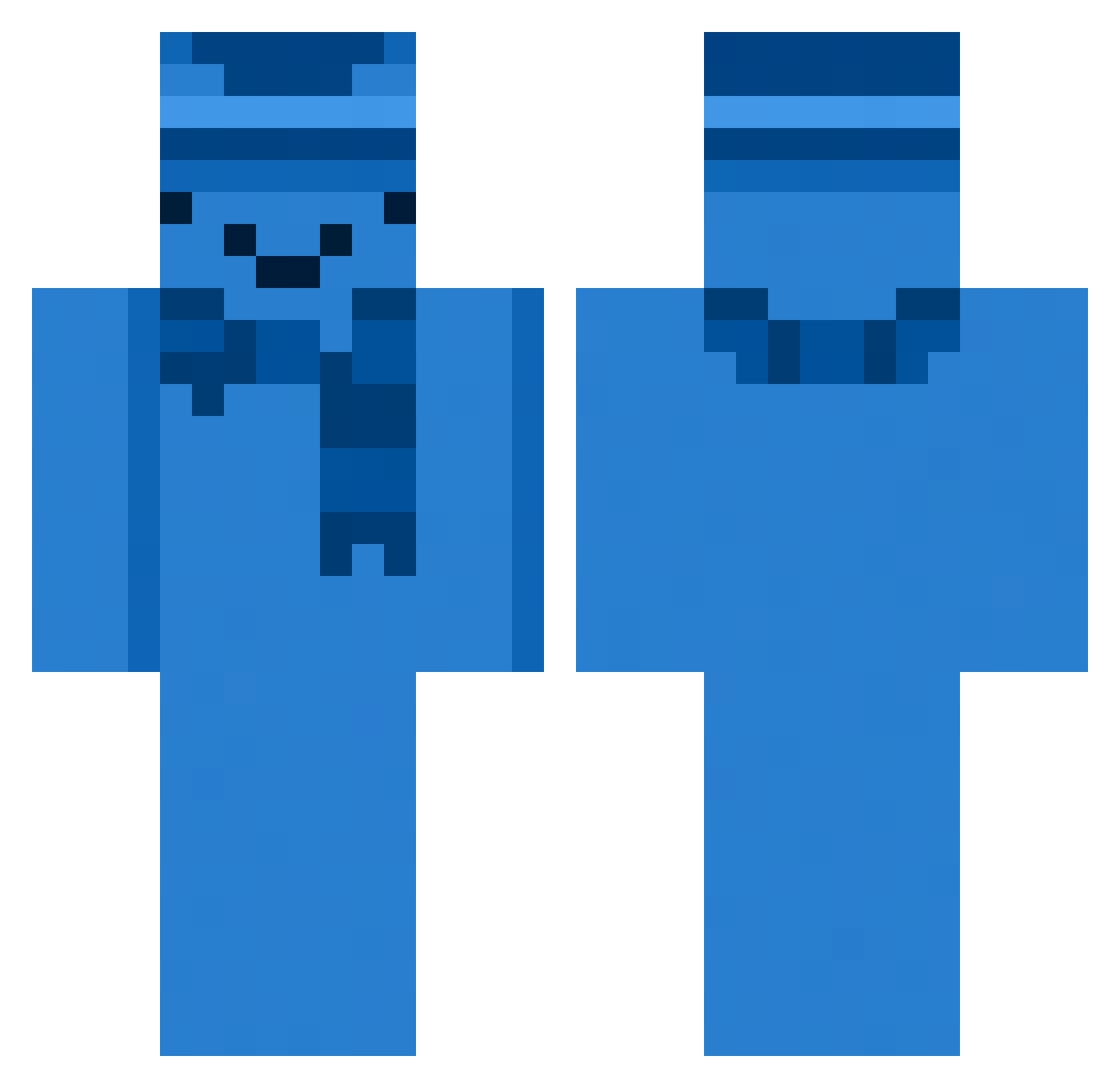 xWesy Minecraft skin, front and back view