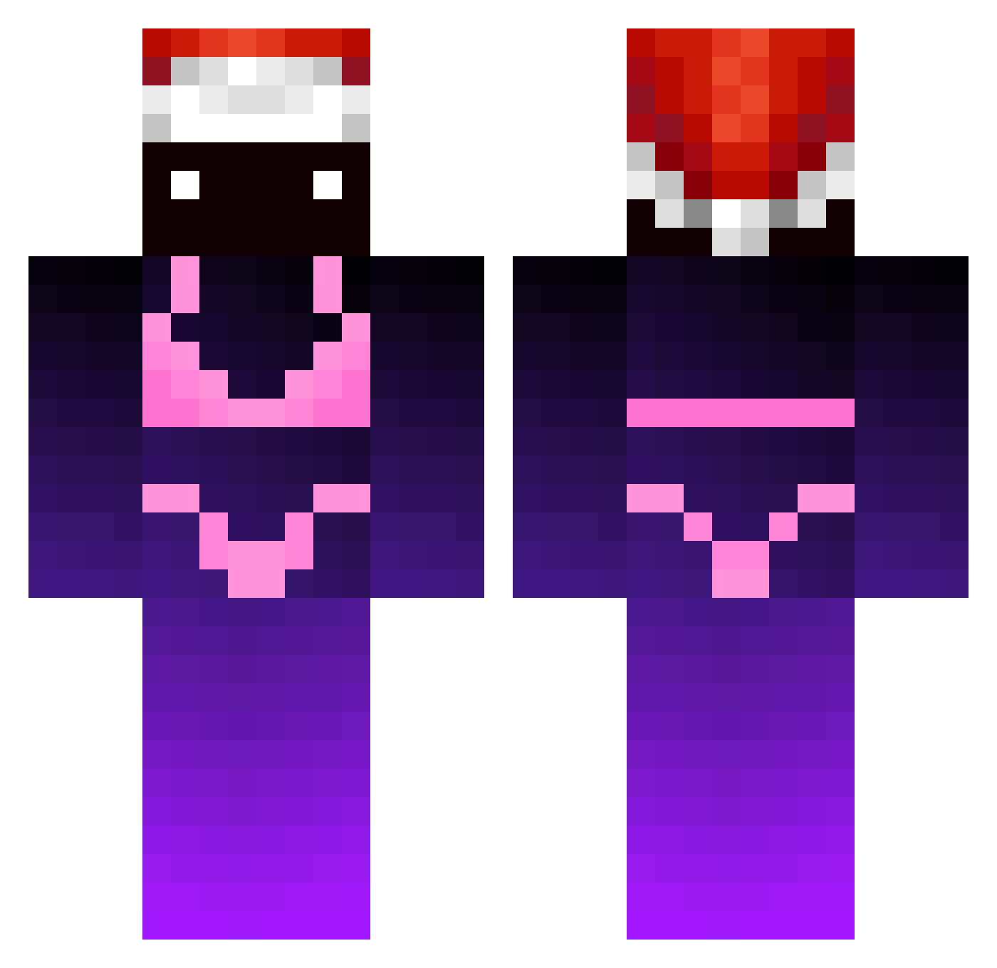 Blackn77 Minecraft skin, front and back view