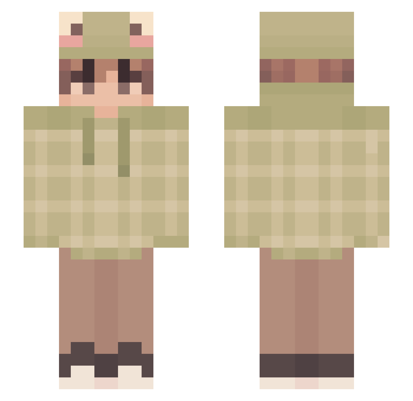 Tazjeee Minecraft skin, front and back view