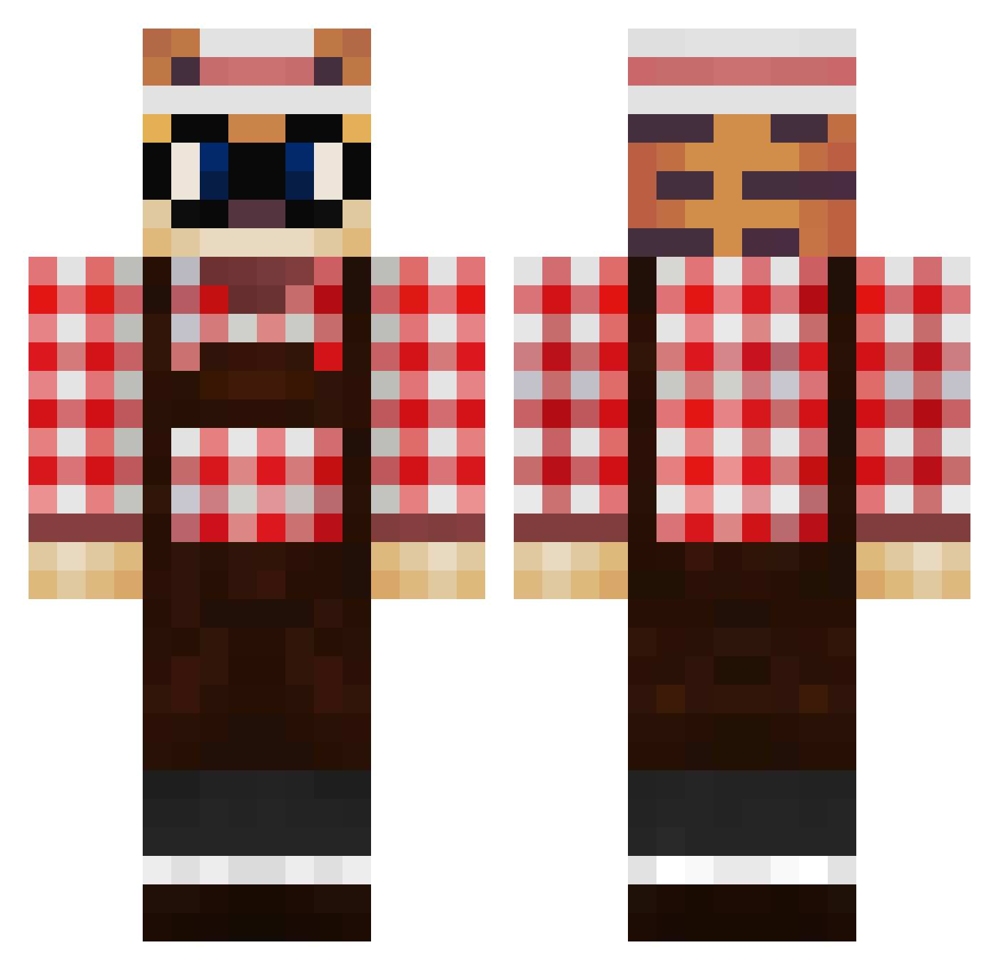 LongZuDemDong Minecraft skin, front and back view