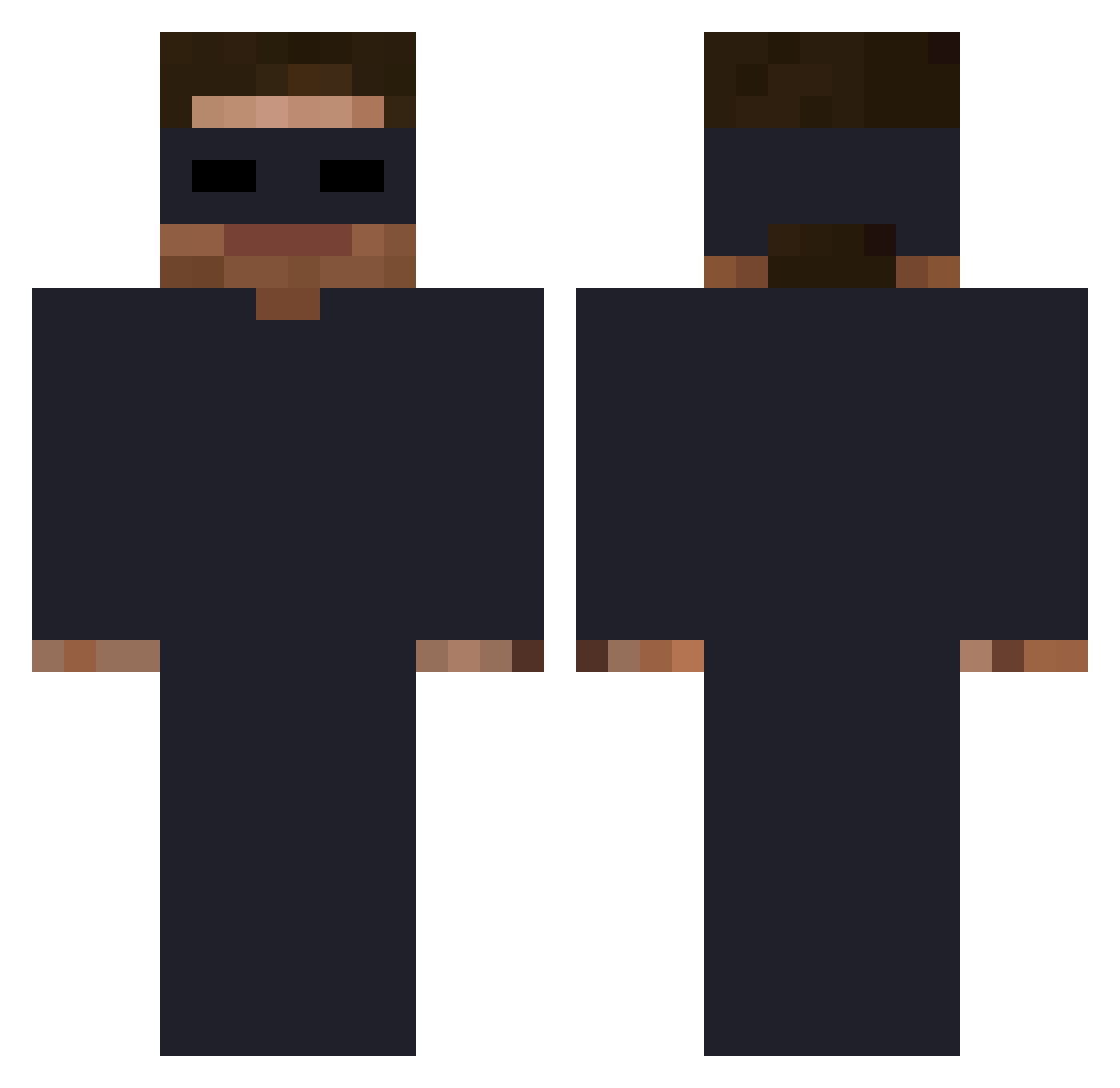 andrewluvsgod Minecraft skin, front and back view