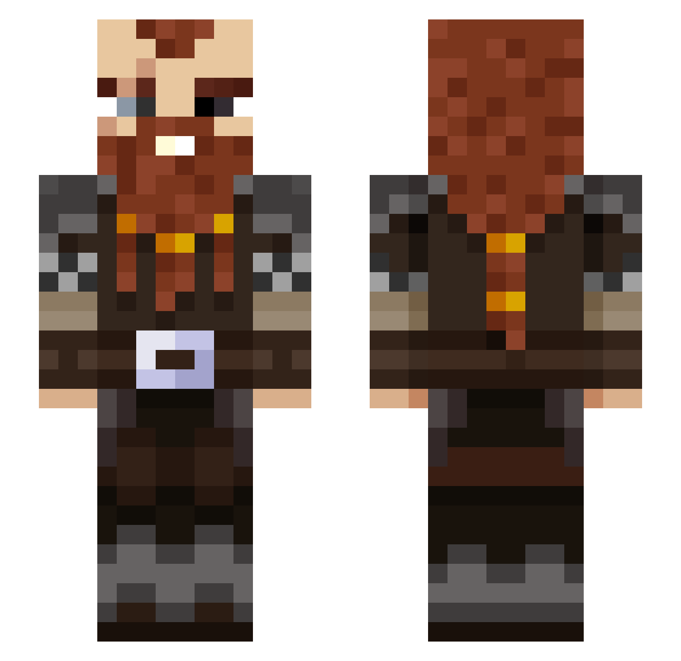 Jemimah Minecraft skin, front and back view