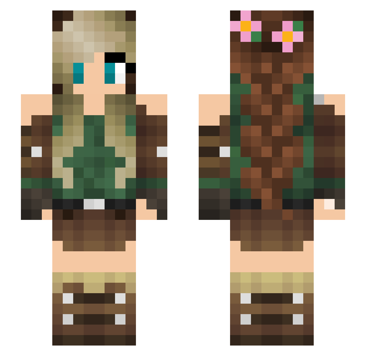 Goluckyland19 Minecraft skin, front and back view