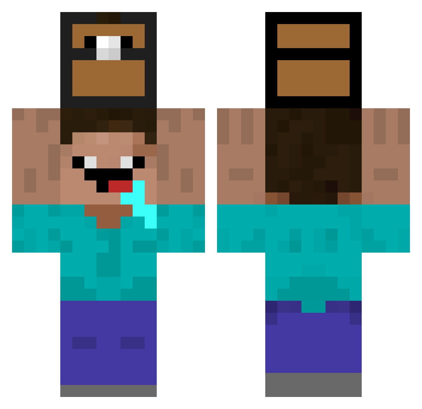 MercuryG Minecraft skin, front and back view