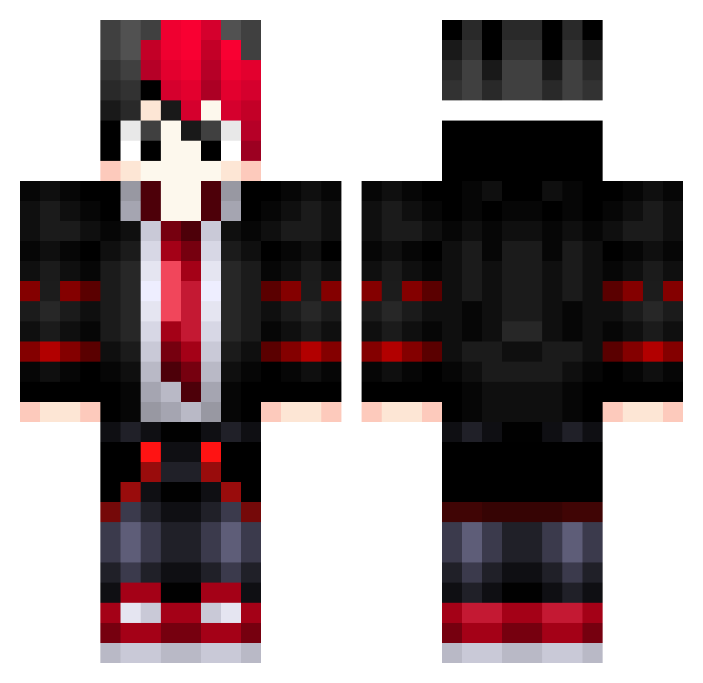 Tera_F Minecraft skin, front and back view