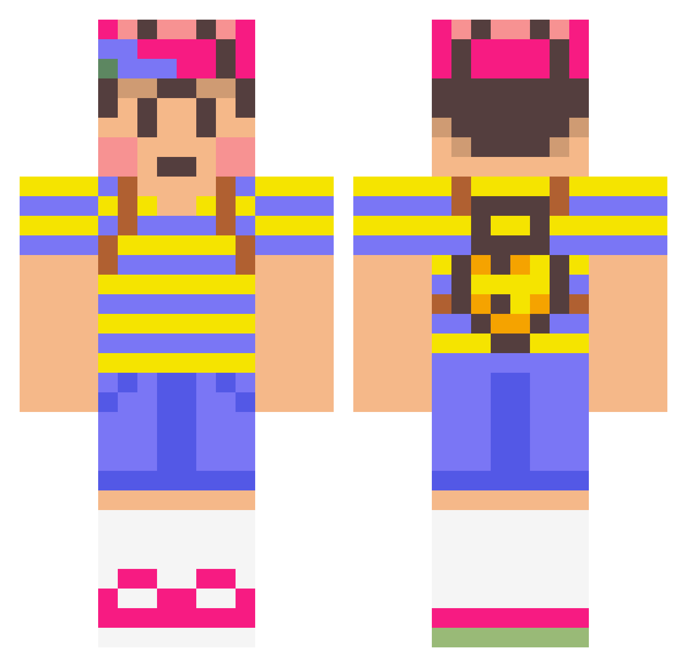 Juanito_10 Minecraft skin, front and back view