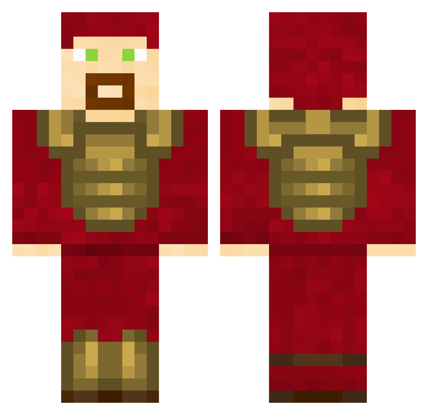Sordello Minecraft skin, front and back view