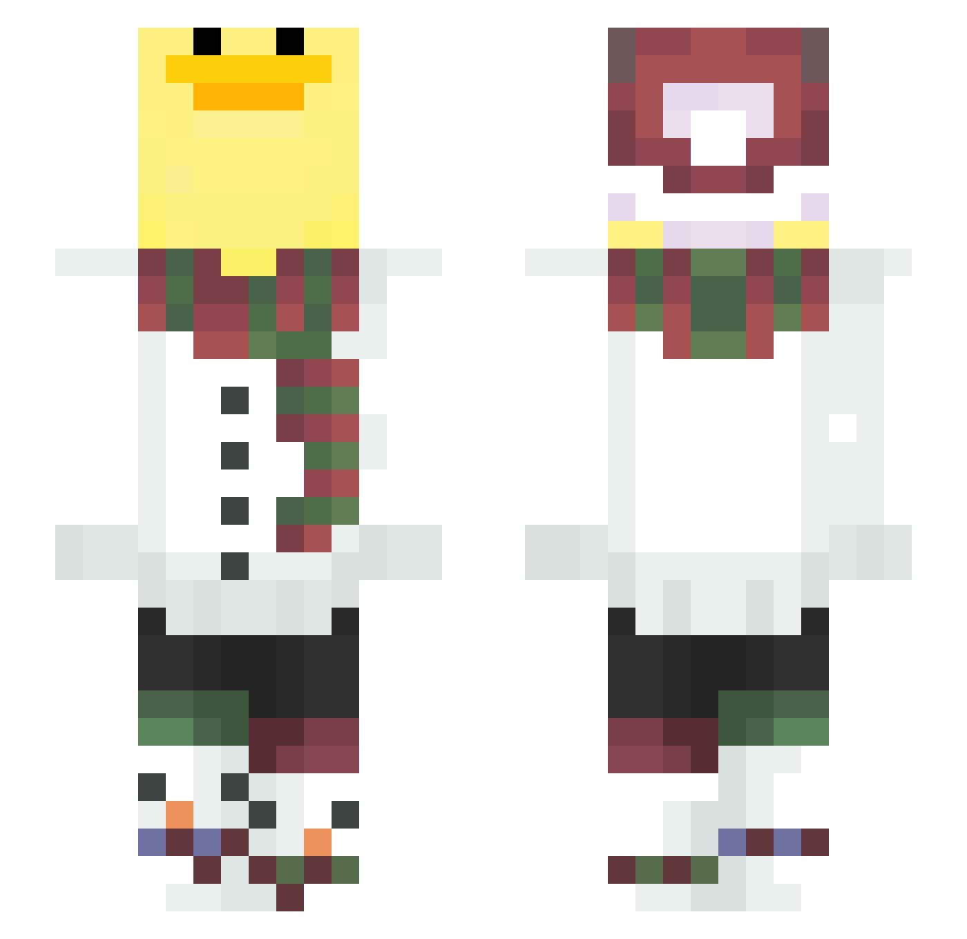 tdgo Minecraft skin, front and back view