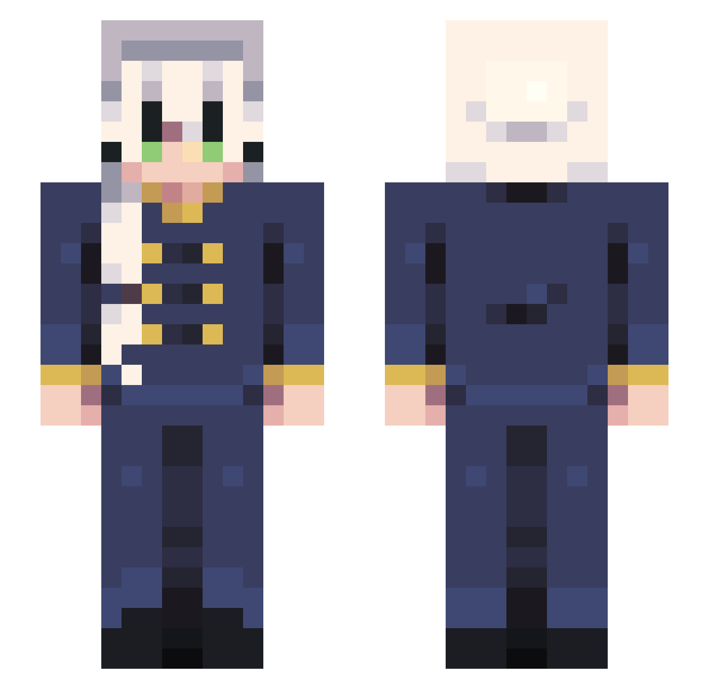 nonetheless Minecraft skin, front and back view