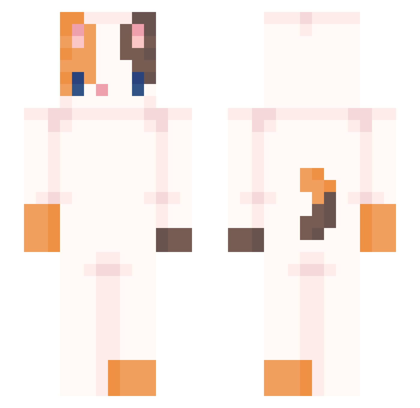 MihirPr Minecraft skin, front and back view