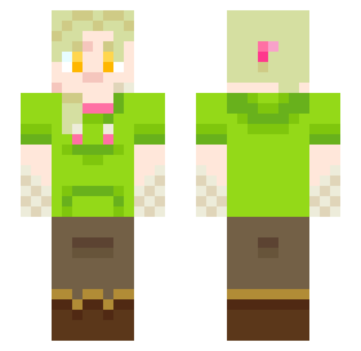 TheKevster Minecraft skin, front and back view