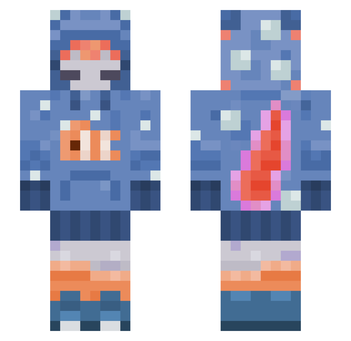saeana Minecraft skin, front and back view