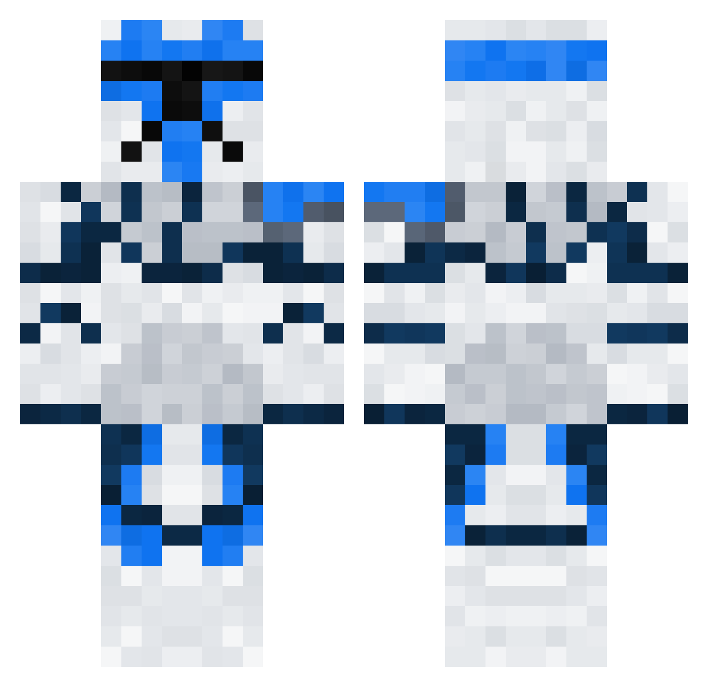 Milchhoernchen Minecraft skin, front and back view