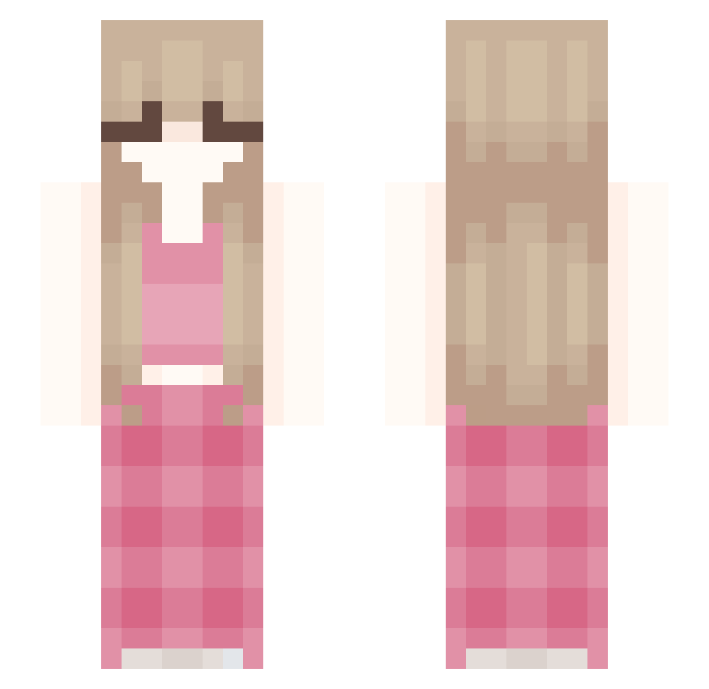 xolir Minecraft skin, front and back view