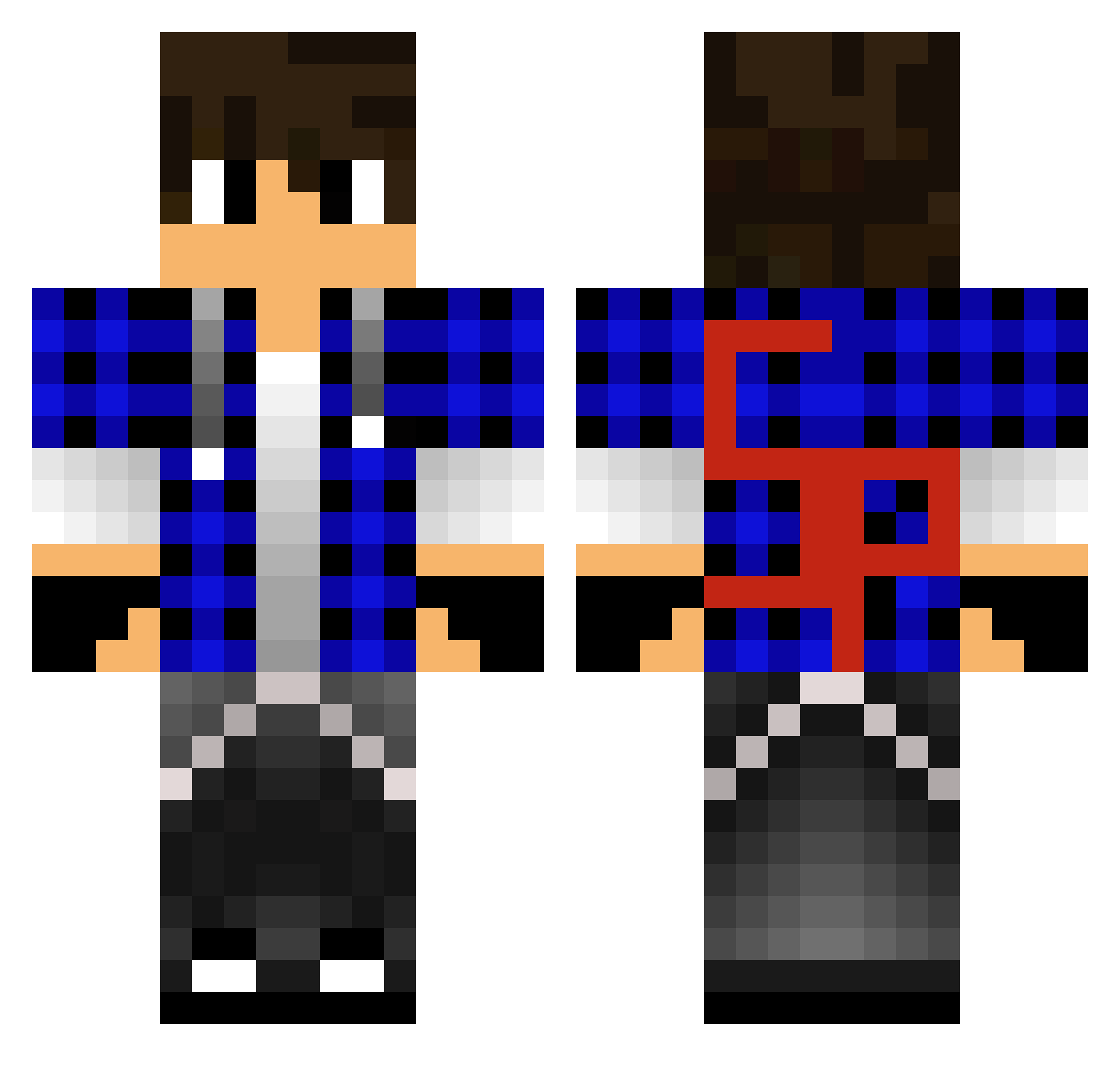 Spp Minecraft skin, front and back view