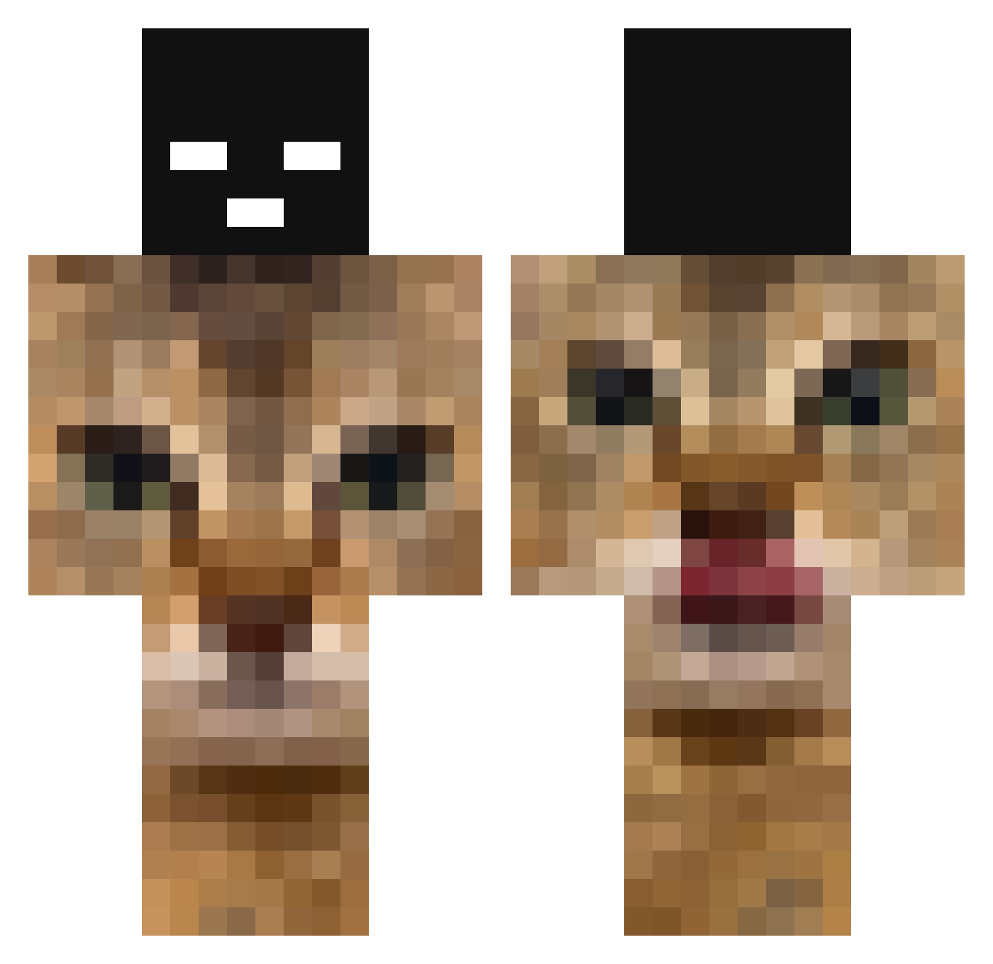 LeBebort Minecraft skin, front and back view