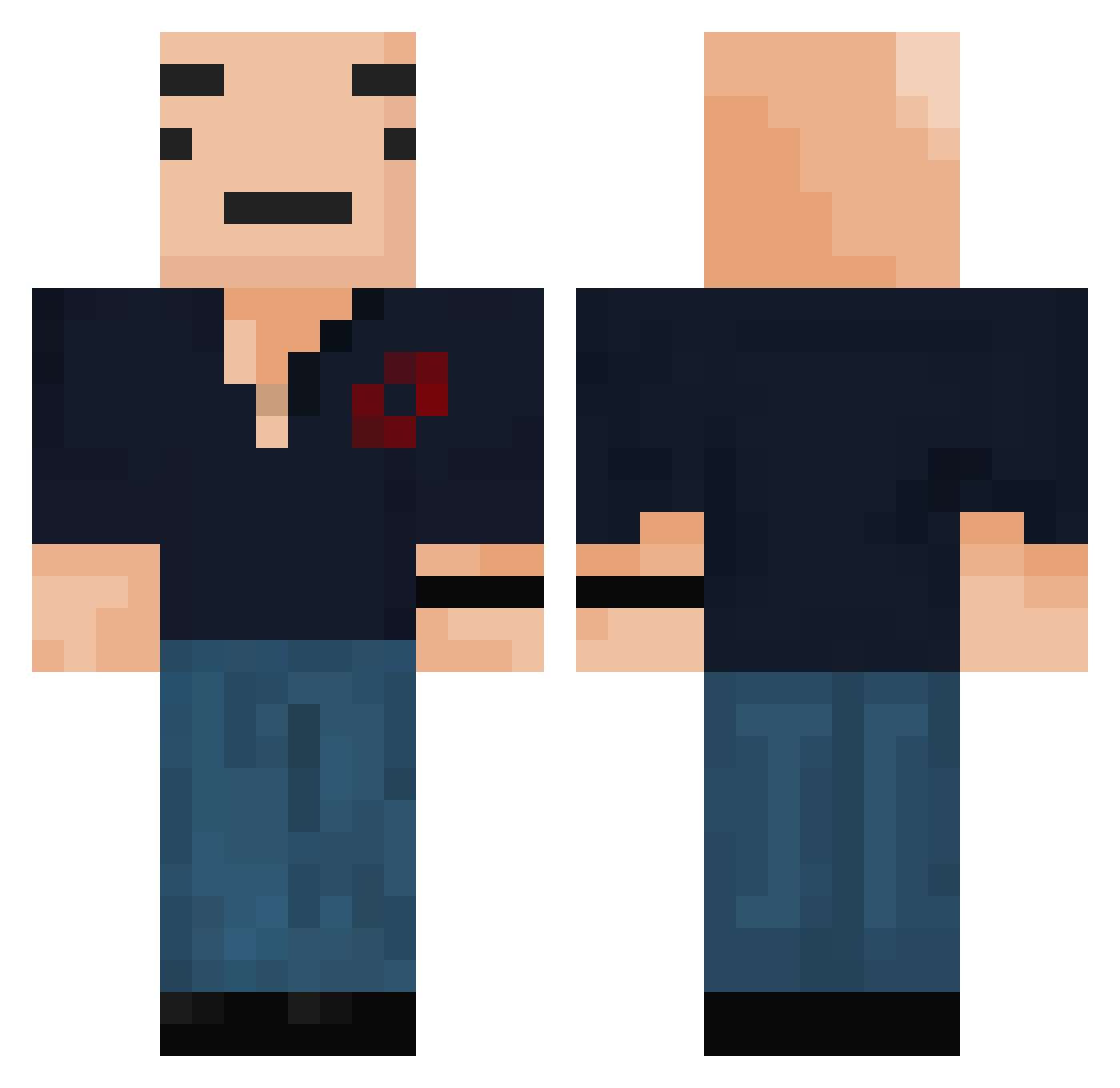 _Dqvid Minecraft skin, front and back view