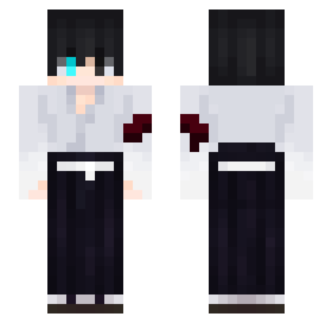 Bx1dz Minecraft skin, front and back view
