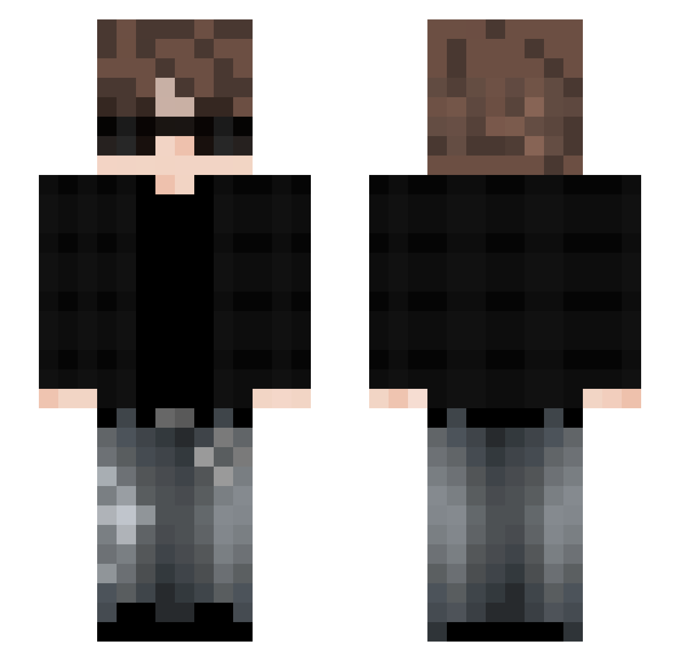 Why4436 Minecraft skin, front and back view