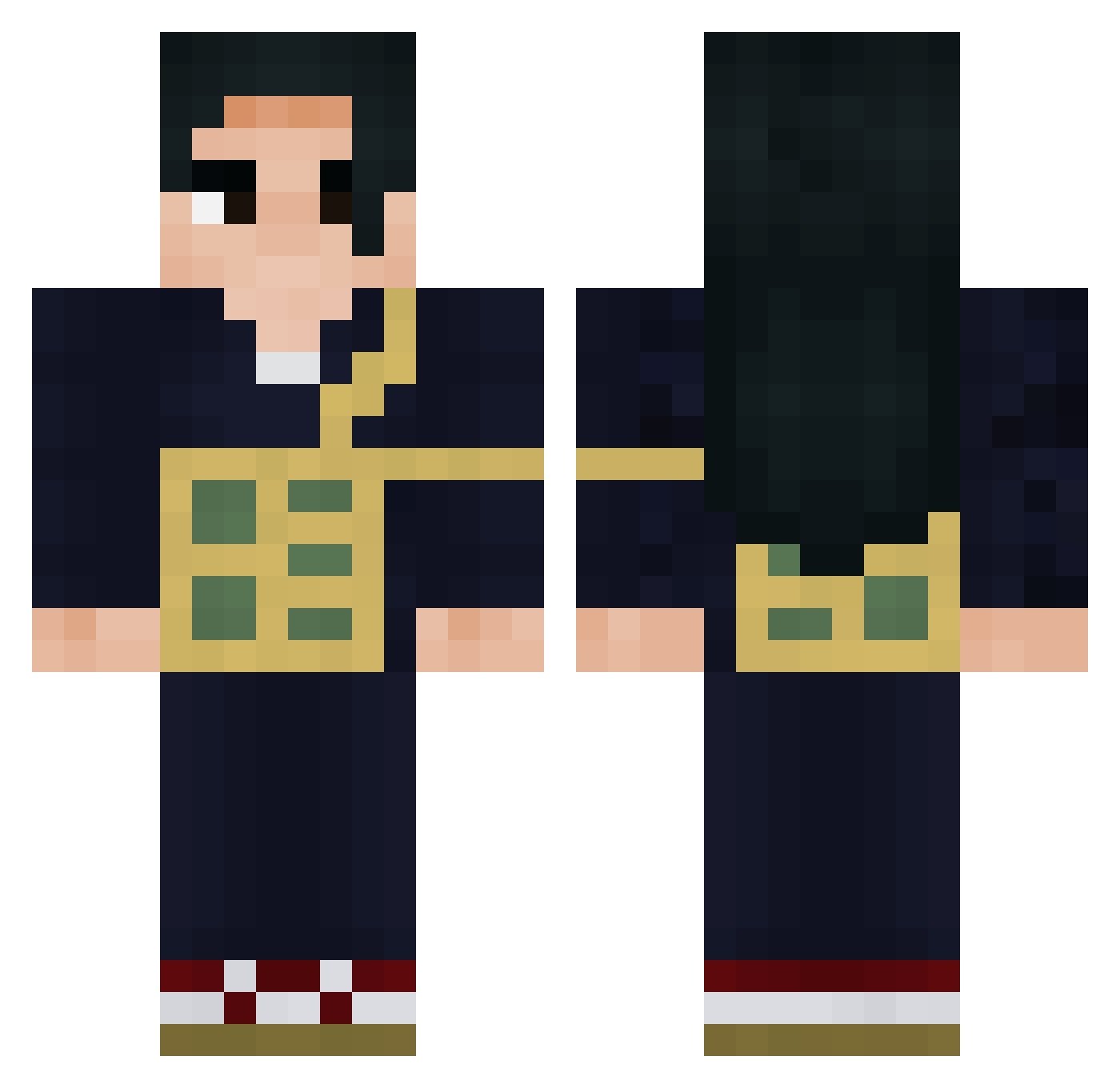 Banana_Sam Minecraft skin, front and back view