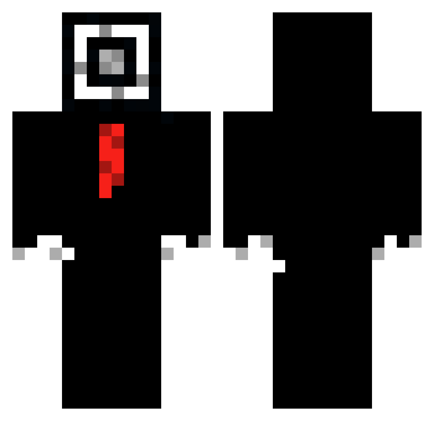 Pitmor Minecraft skin, front and back view